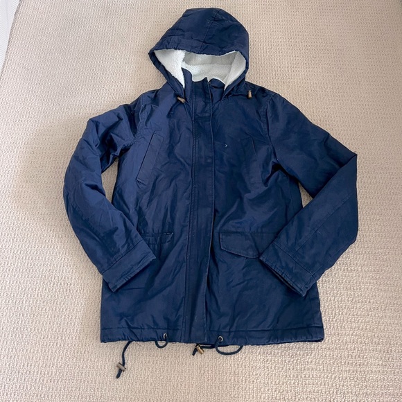 Navy Miss London Coat - Picture 1 of 4